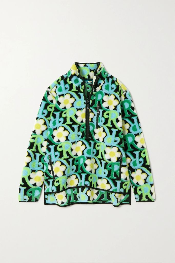 Printed Fleece Jacket - Green