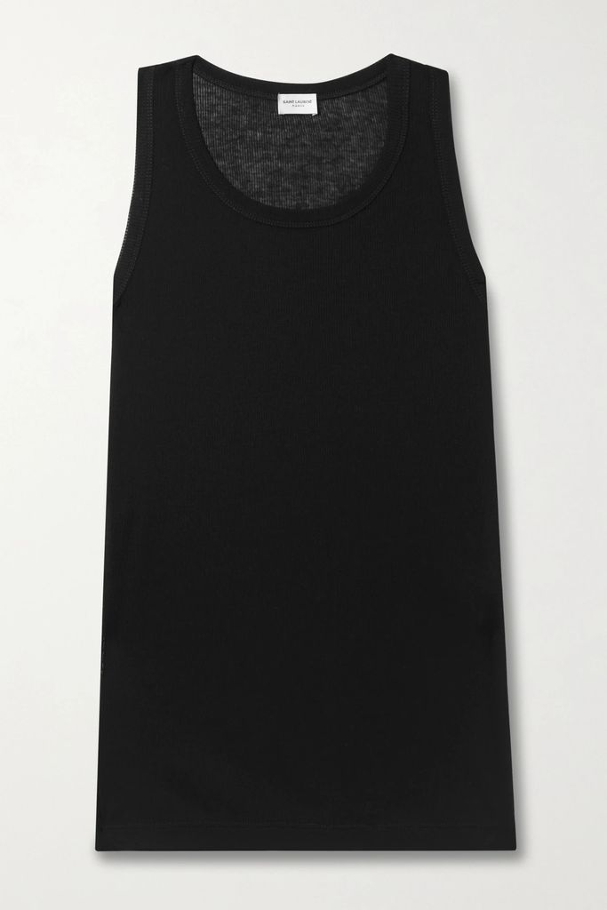 Ribbed Modal And Cotton-blend Jersey Tank - Black