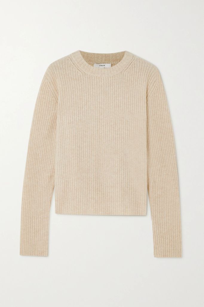 Ribbed Cashmere Sweater - Cream