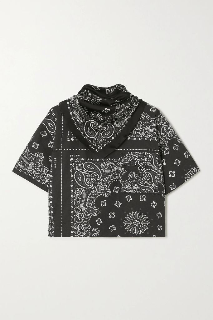 Convertible Printed Cotton-canvas T-shirt - Black