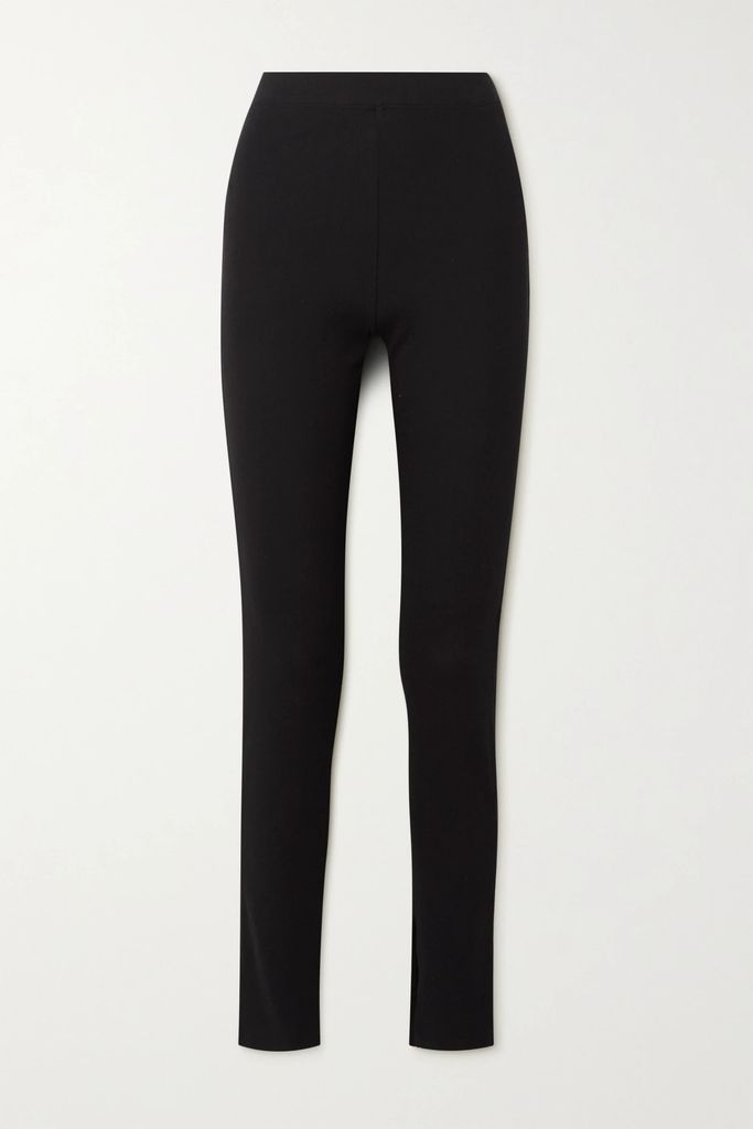 + Net Sustain Neeve Ribbed Stretch-pima Cotton And Modal-blend Slim-leg Pants - Black