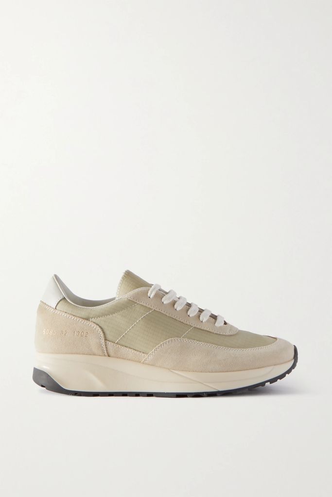 Track 80 Leather-trimmed Suede And Ripstop Sneakers - Tan