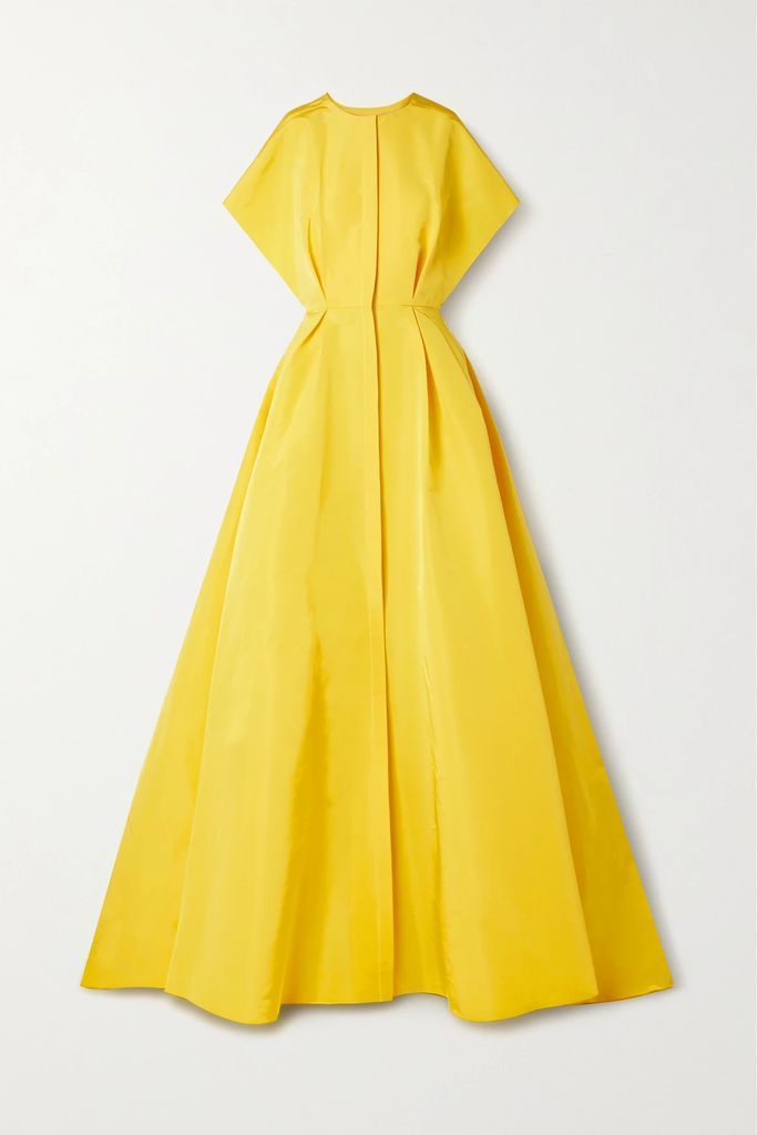 Pleated Silk-faille Gown - Yellow