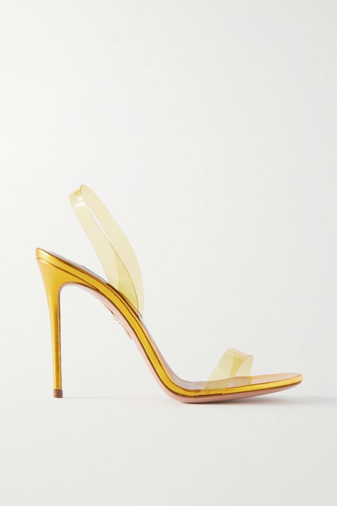 So Nude 105 Pvc And Leather Slingback Sandals - Bright yellow