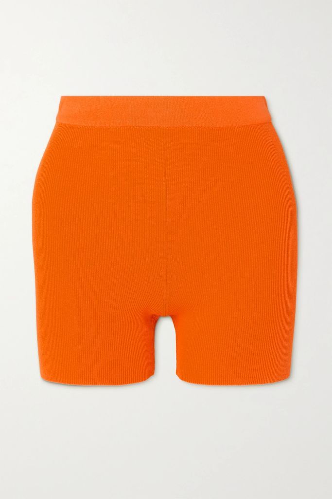 Arancia Ribbed-knit Shorts - Orange