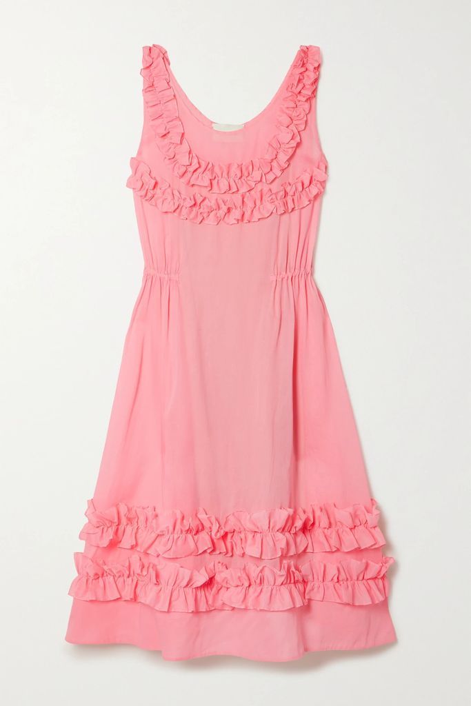 Toto Ruffled Cotton-organdie Midi Dress - Pink