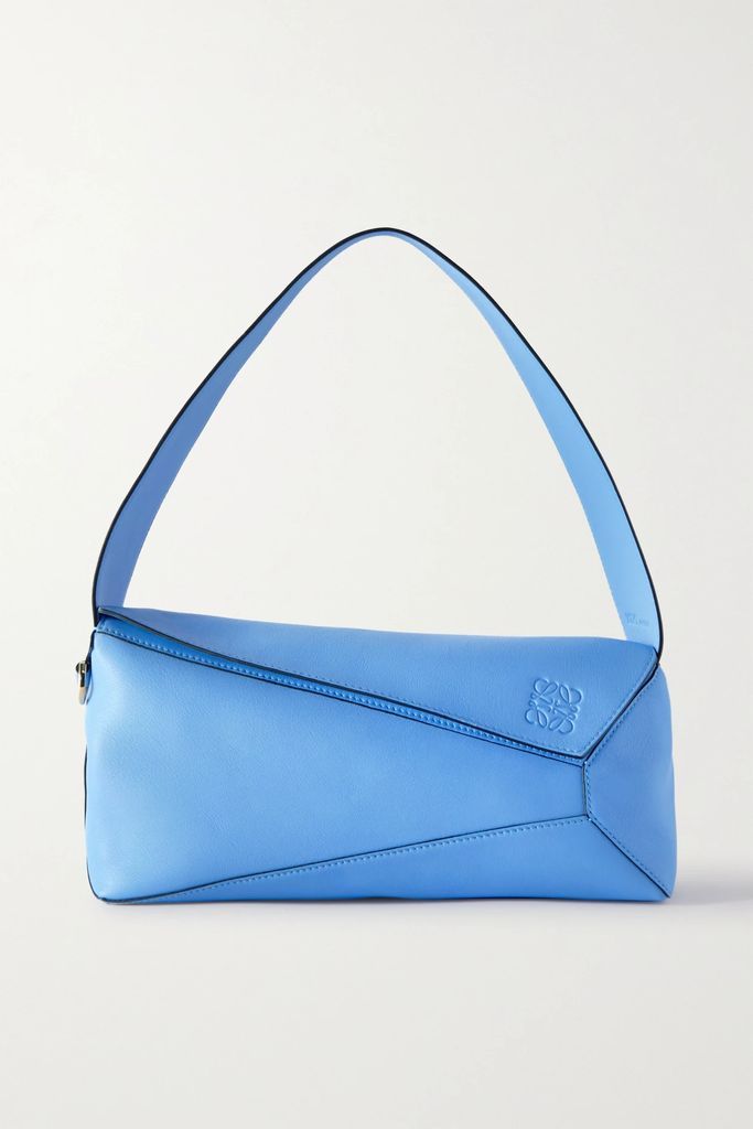 Puzzle Hobo Leather Shoulder Bag - Blue