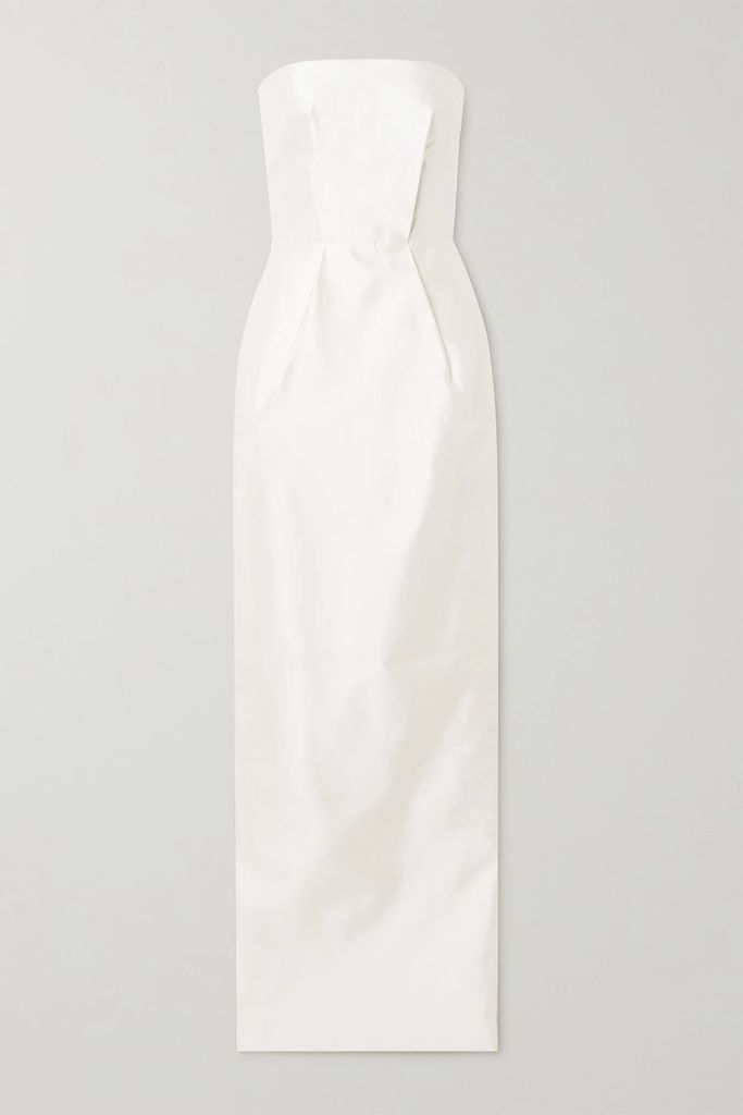 Strapless Duchesse Silk-satin Gown - White