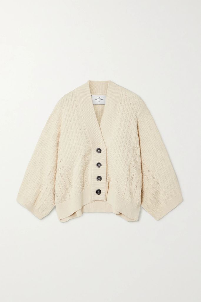 Cable-knit Cotton Cardigan - Ivory