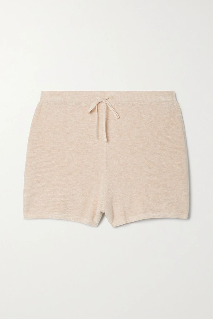 + Net Sustain Weslin Ribbed Organic Cotton-blend Shorts - Beige