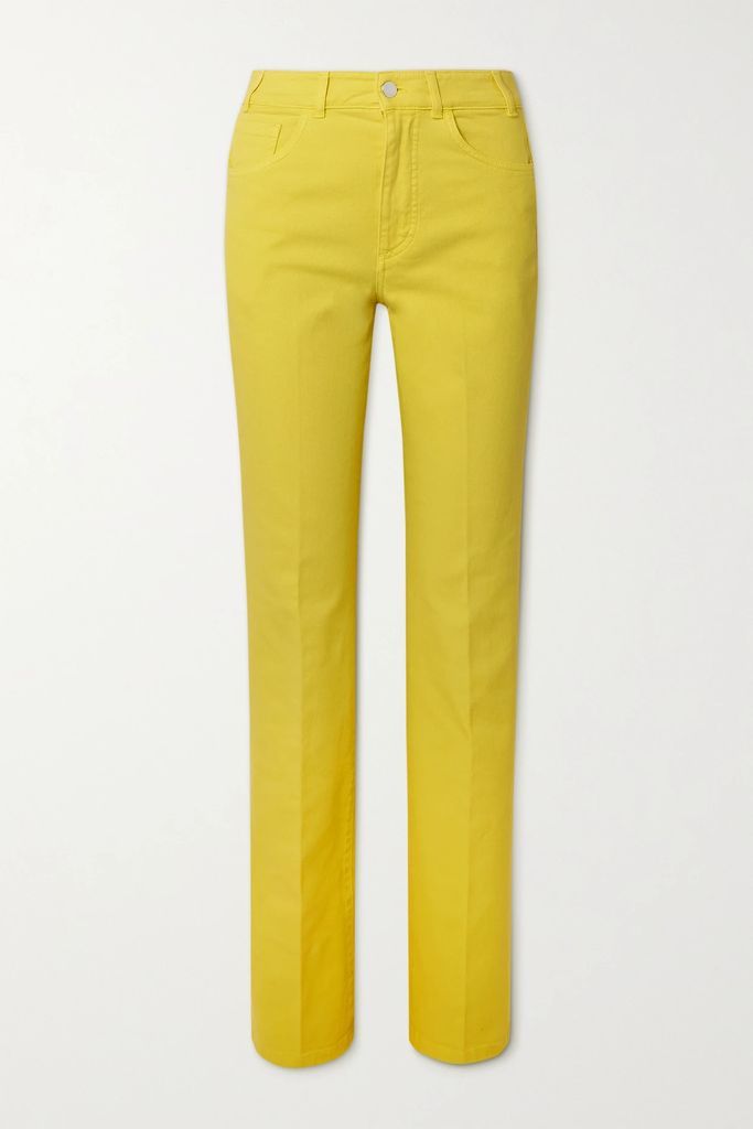 High-rise Straight-leg Jeans - Yellow