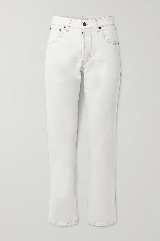 Cropped High-rise Boyfriend Jeans - White