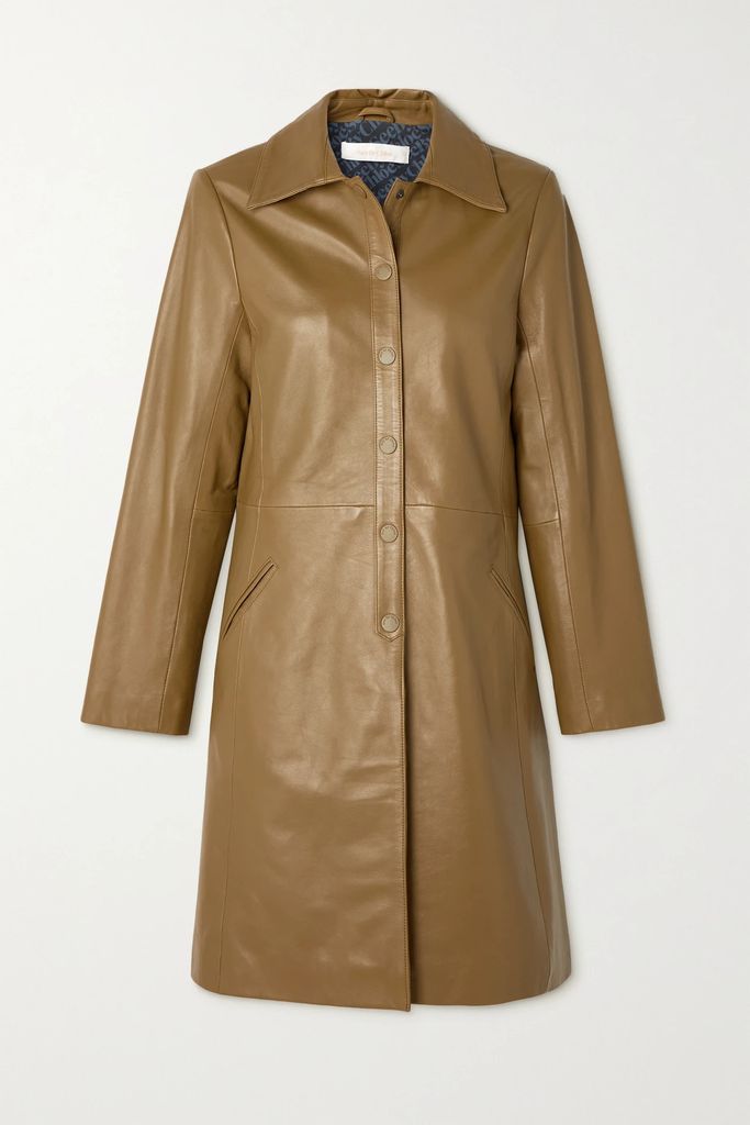 Leather Coat - Light brown