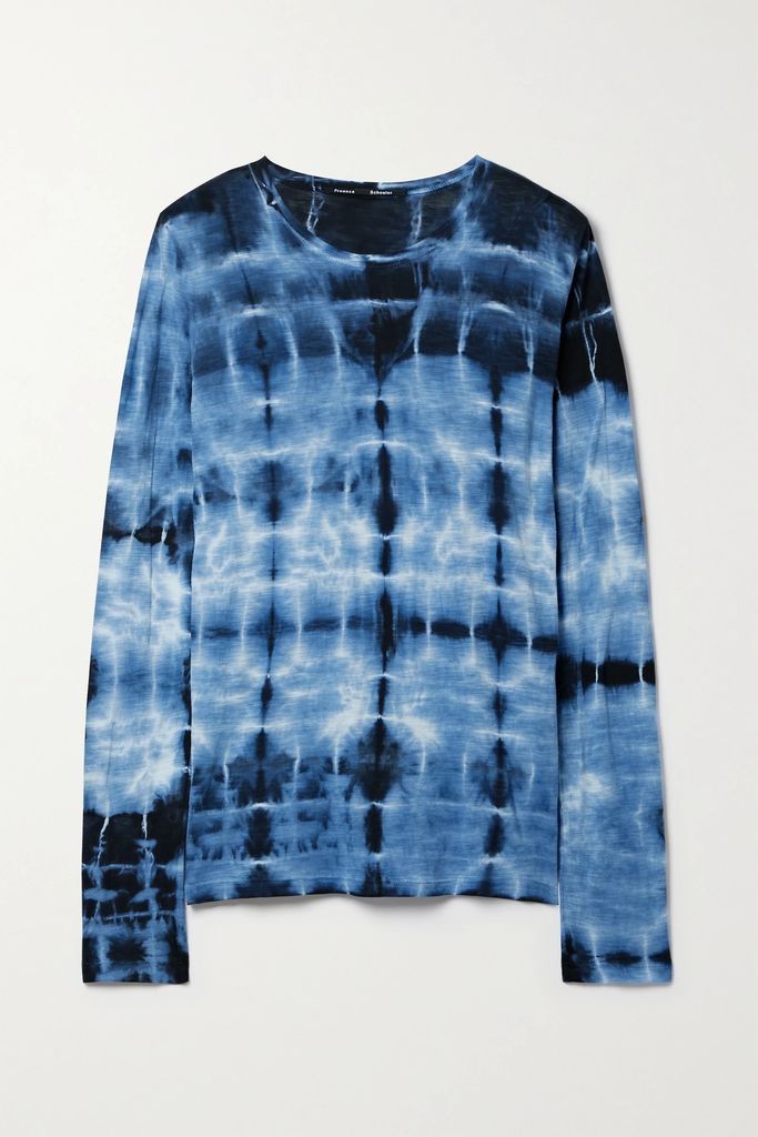 Tie-dyed Cotton-jersey Top - Blue
