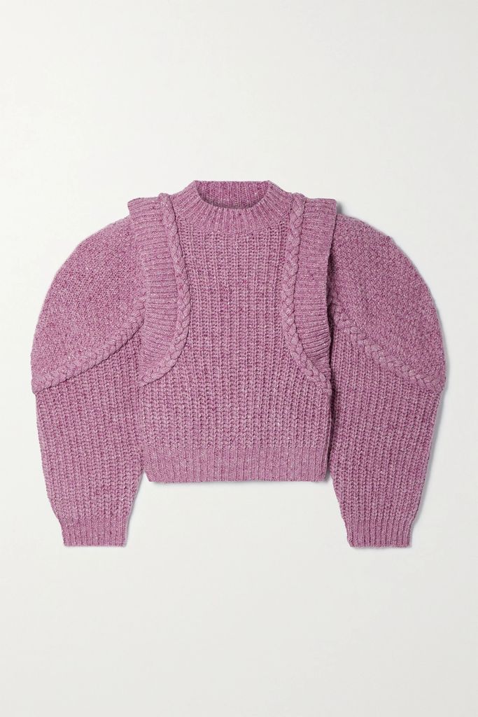 Gaida Braided Ribbed Wool-blend Sweater - Pink
