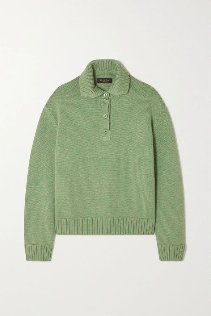 Berkeley Cashmere Polo Sweater - Green