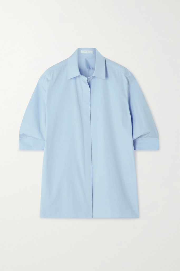 Elada Oversized Cotton-poplin Shirt - Blue