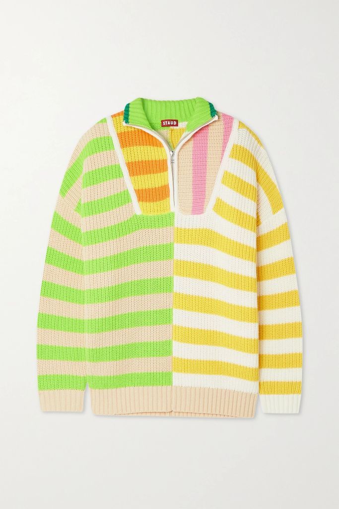 Hampton Striped Ribbed Cotton-blend Sweater - Yellow