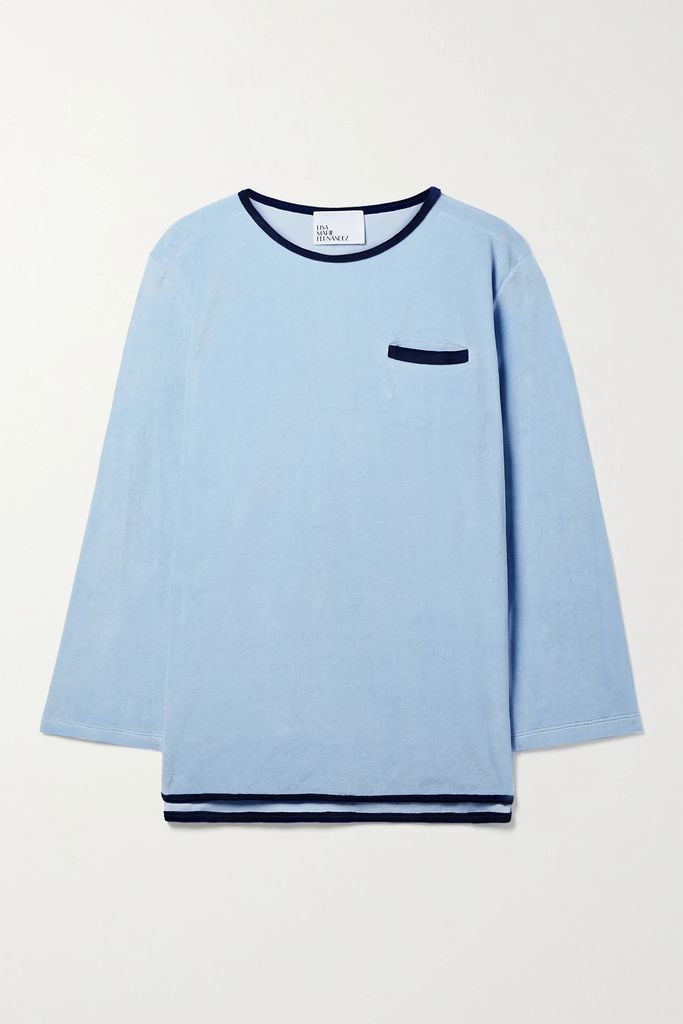 Tennis Cotton-blend Terry Top - Sky blue