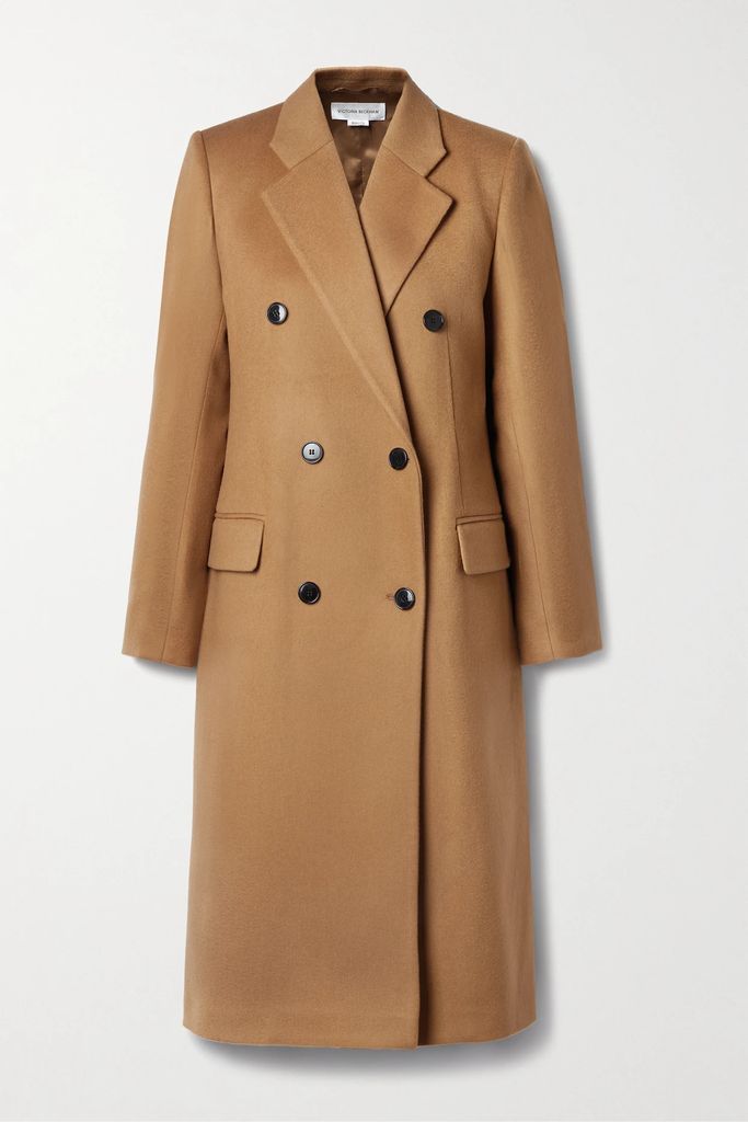 Double-breasted Wool Coat - Camel
