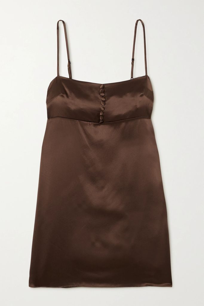 + Net Sustain Larah Silk-charmeuse Mini Dress - Brown