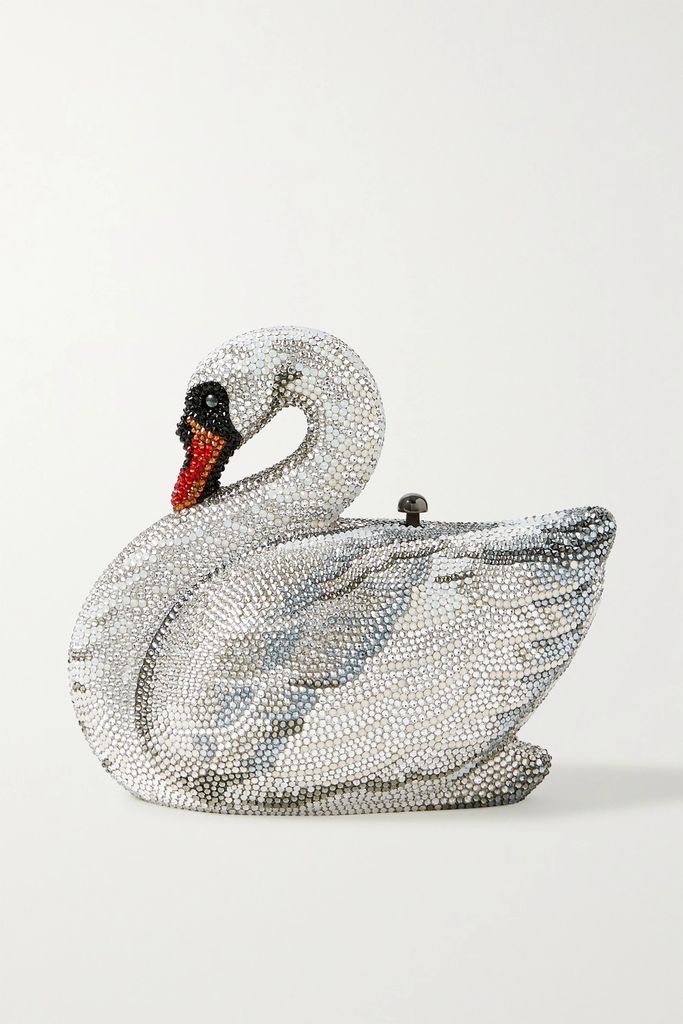 Swan Odette Crystal-embellished Silver-tone Clutch - One size
