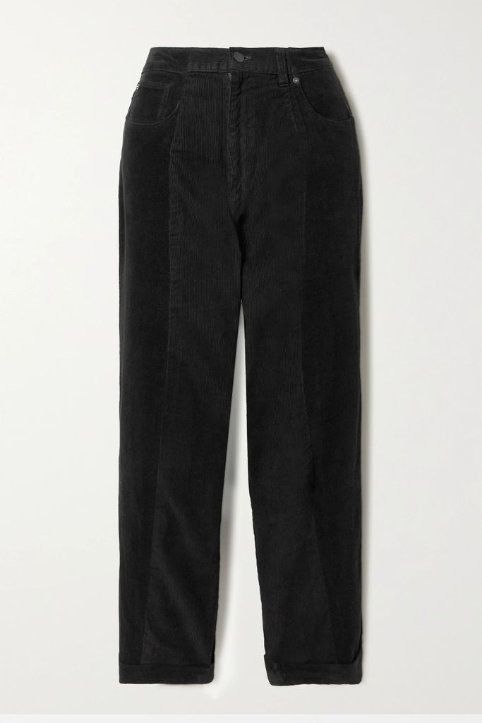 + Net Sustain Upcycled Cotton-corduroy Wide-leg Pants - Black