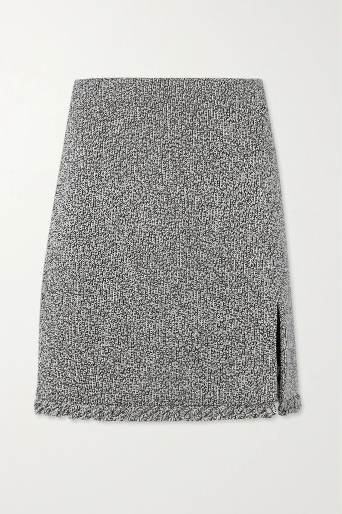 Cotton-blend Mini Skirt - Beige