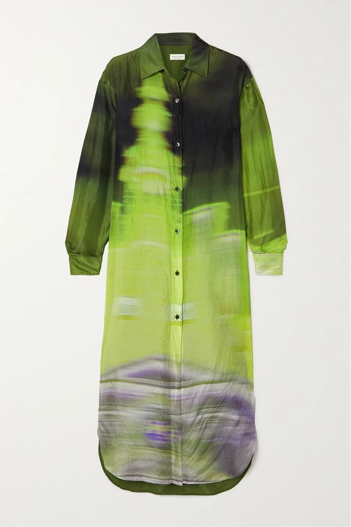 Neon Silk-satin Shirt - Bright green