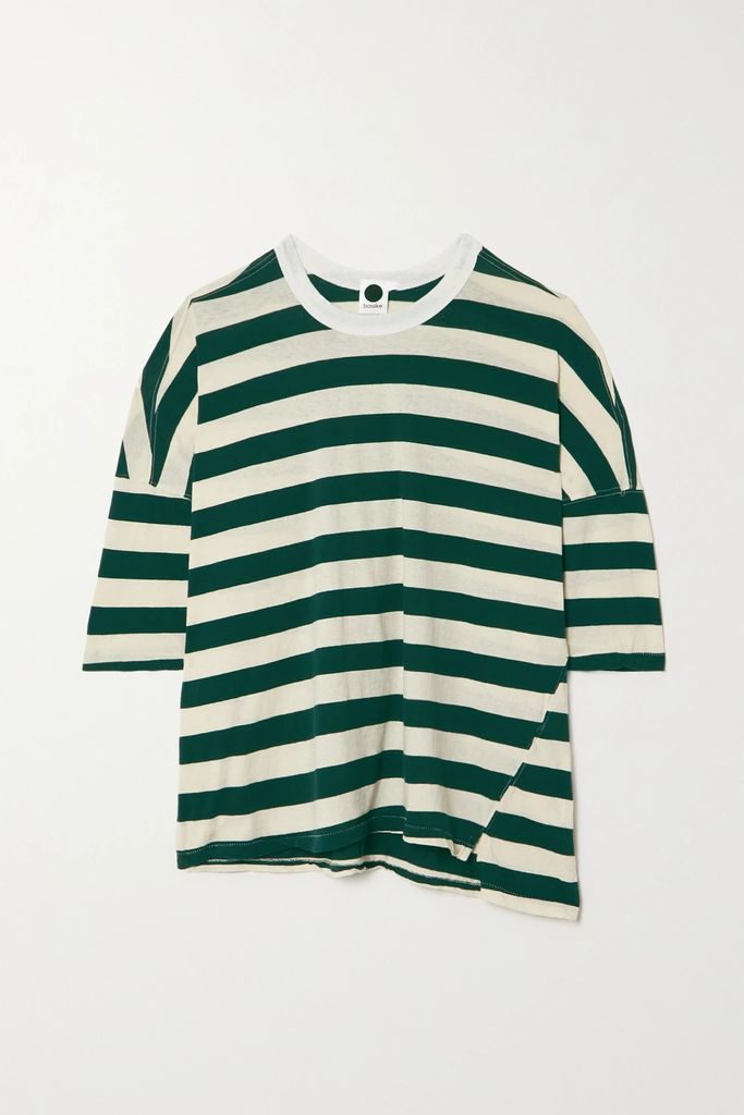+ Net Sustain Striped Organic Cotton-jersey T-shirt - Green