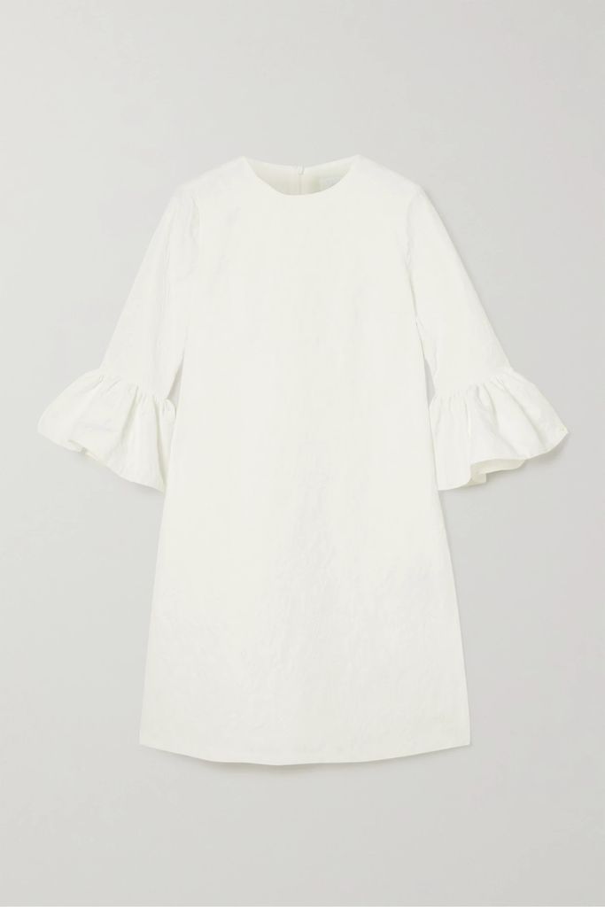 Elijah Floral-jacquard Mini Dress - Ivory
