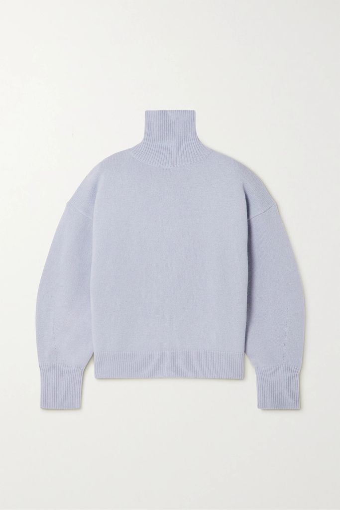 Joya Merino Wool-blend Turtleneck Sweater - Lilac