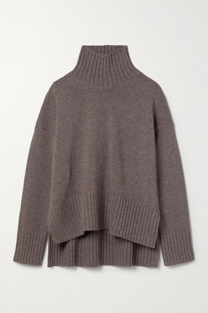 Wool And Cashmere-blend Turtleneck Sweater - Brown