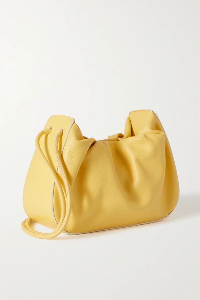 Kiki Mini Gathered Leather Tote - Yellow