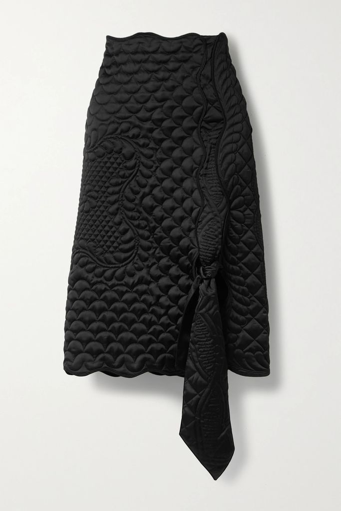 + 1 Jw Anderson Asymmetric Quilted Padded Shell Skirt - Black