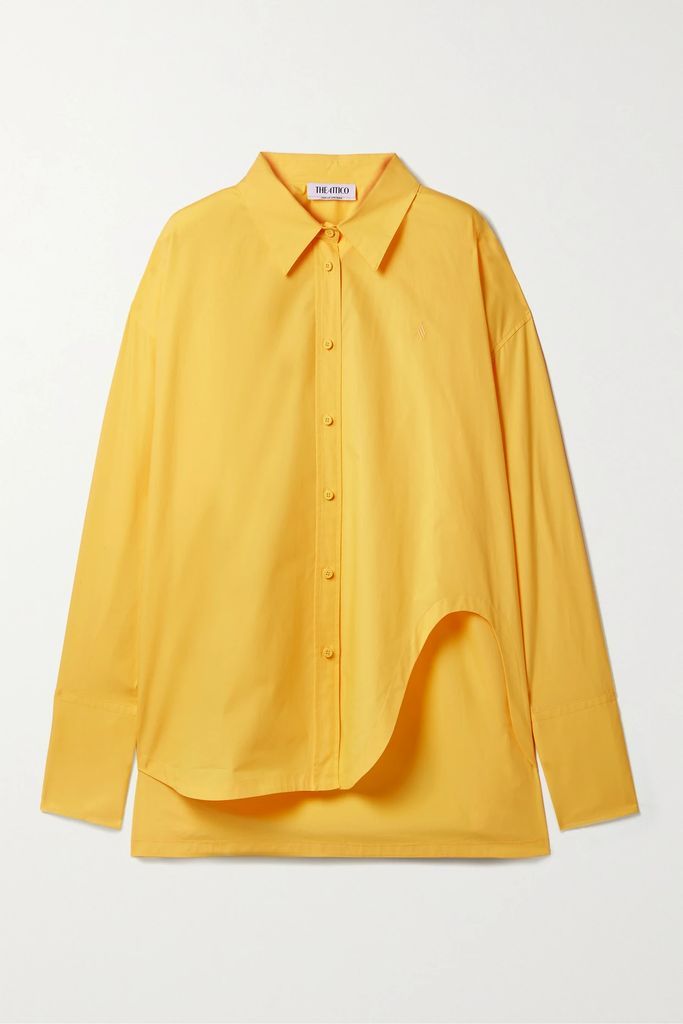 Diana Oversized Cotton-poplin Shirt - Yellow