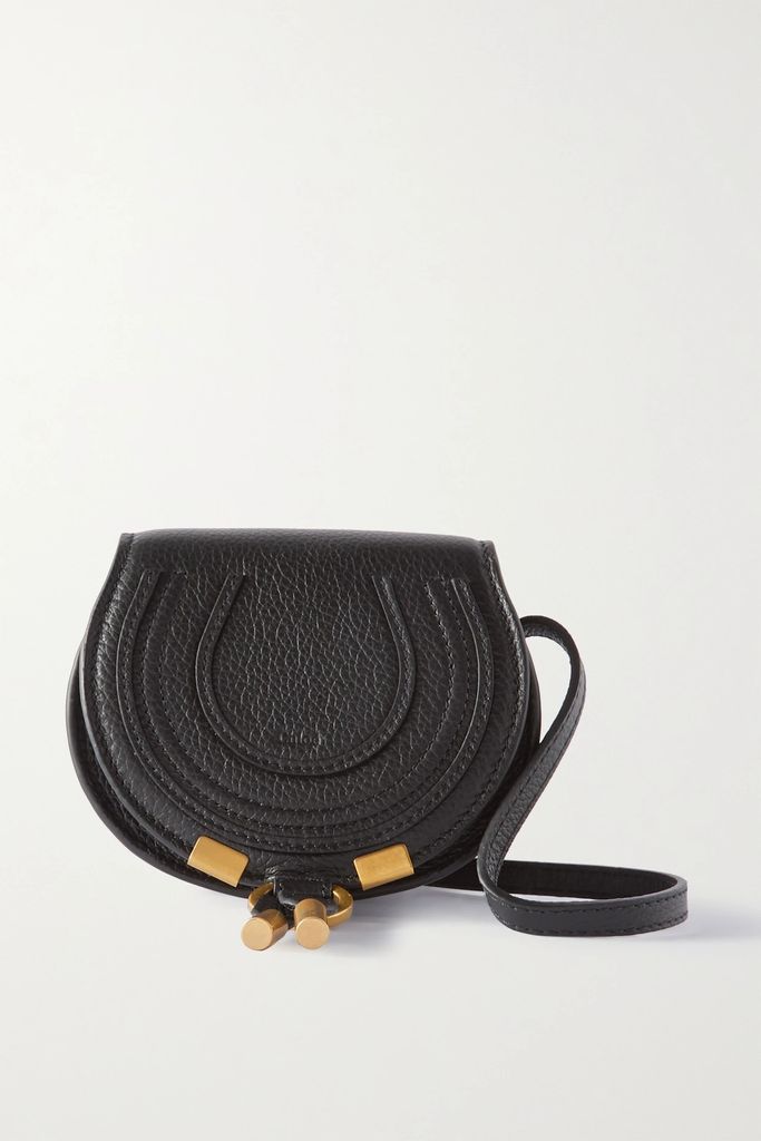 Marcie Micro Textured-leather Shoulder Bag - Black