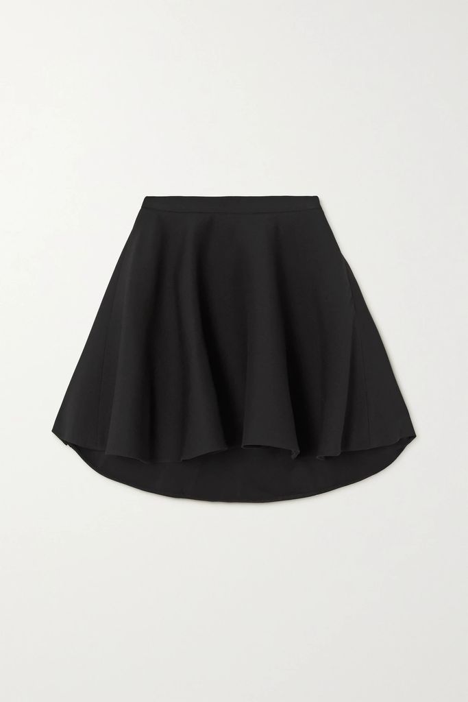 Wool And Silk-blend Mini Skirt - Black