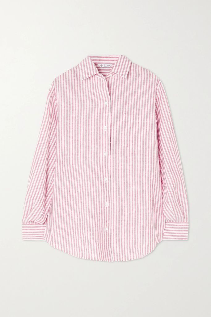 Miami Striped Linen Shirt - Red