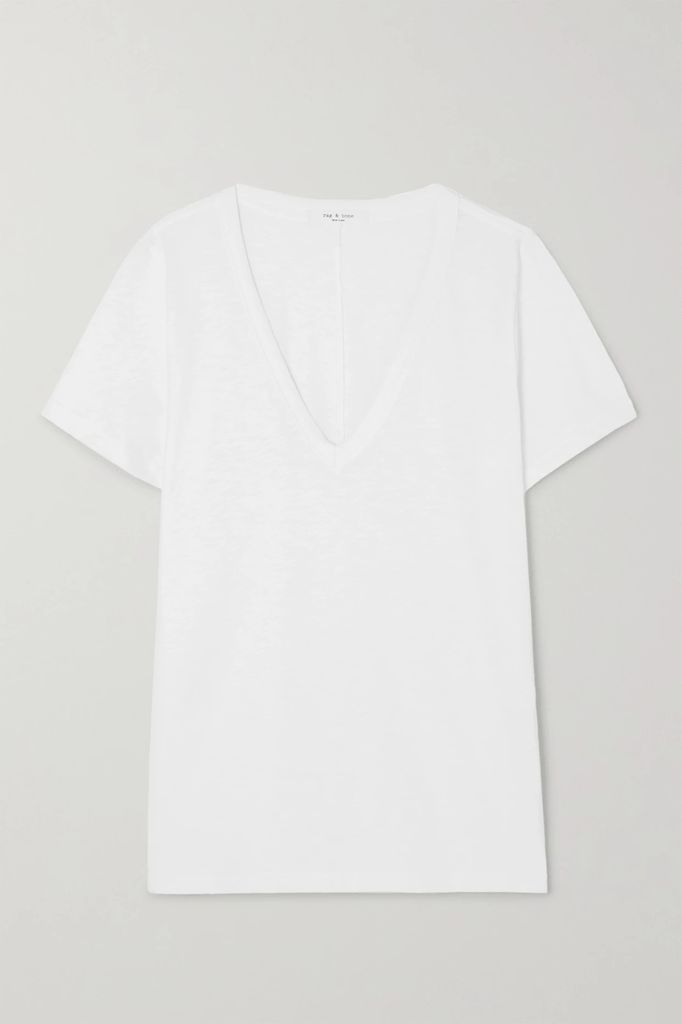 The Vee Slub Pima Cotton-jersey T-shirt - White