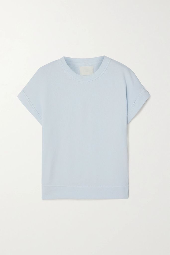 Monique Cotton-fleece T-shirt - Mint