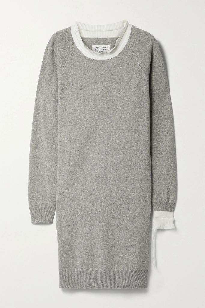 Cotton-blend Mini Dress - Gray