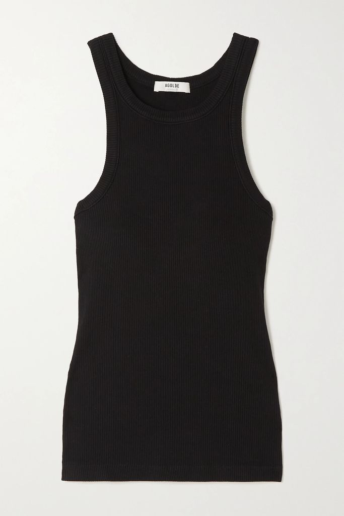 Bailey Ribbed Stretch-lyocell And Organic Cotton-blend Tank - Black