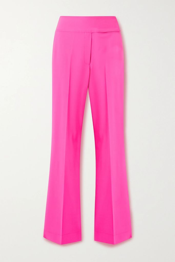 Neon Wool-blend Pants - Bright pink