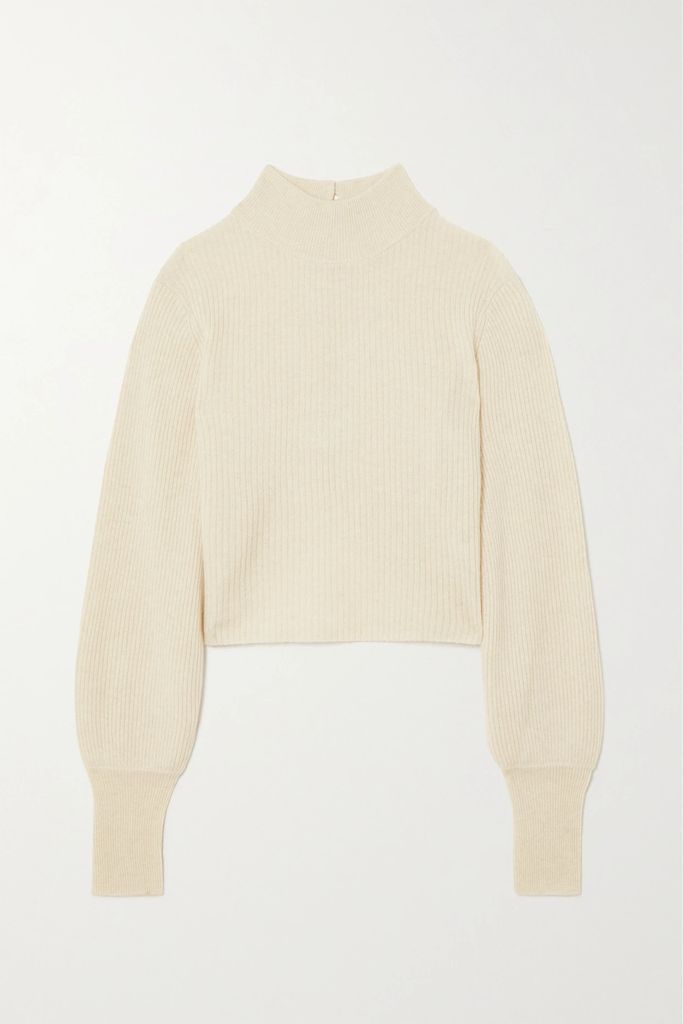 + Net Sustain Kieran Ribbed Recycled Cashmere-blend Sweater - Beige
