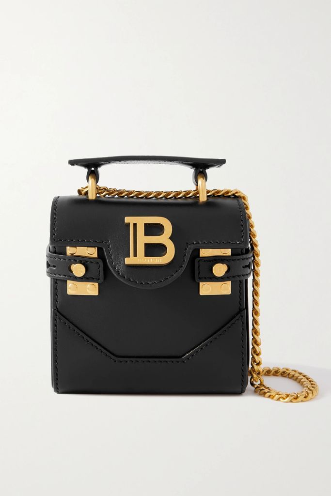 B-buzz Mini Chain-embellished Leather Shoulder Bag - Black