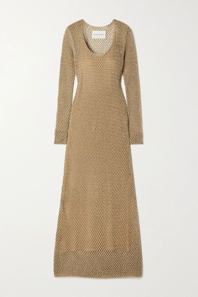 Evine Open-knit Maxi Dress - Beige