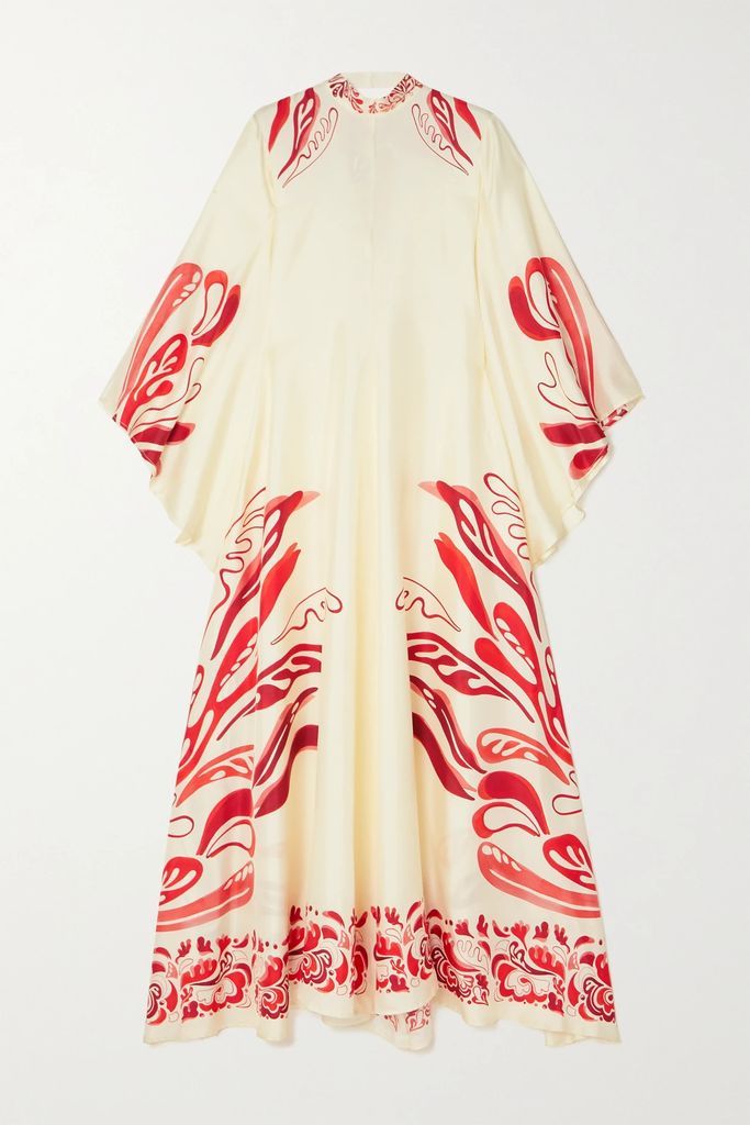 Magnifico Printed Silk-twill Maxi Dress - Red