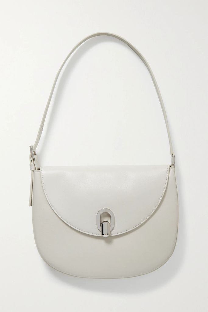 Tondo Small Leather Shoulder Bag - White