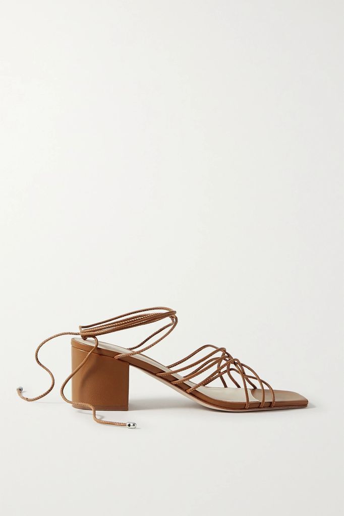 Woven Leather Sandals - Tan